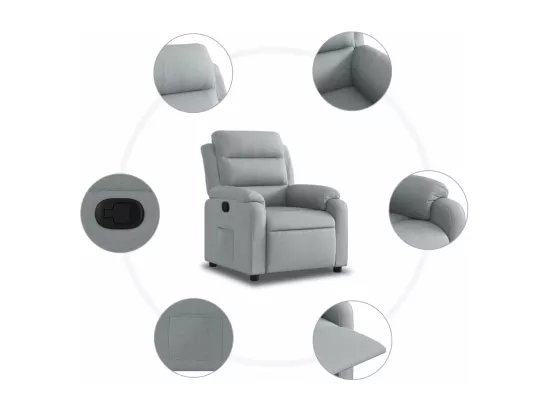 Fauteuil inclinable Gris clair Tissu