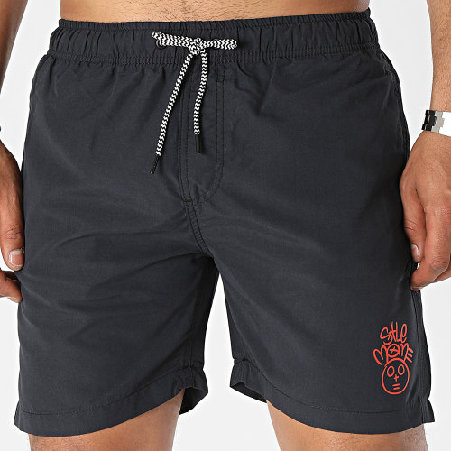 Short De Bain Toto Noir Rouge