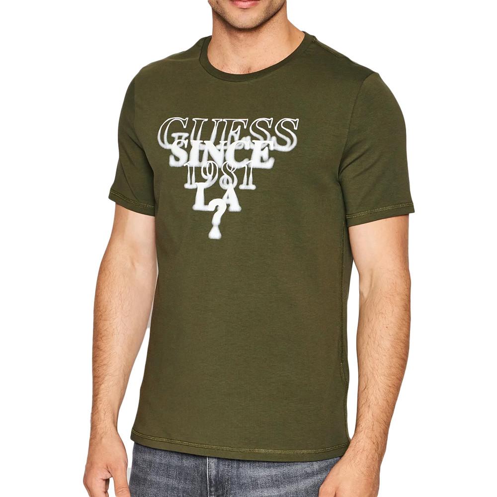 Guess T-shirt Kaki Homme Guess Blurry