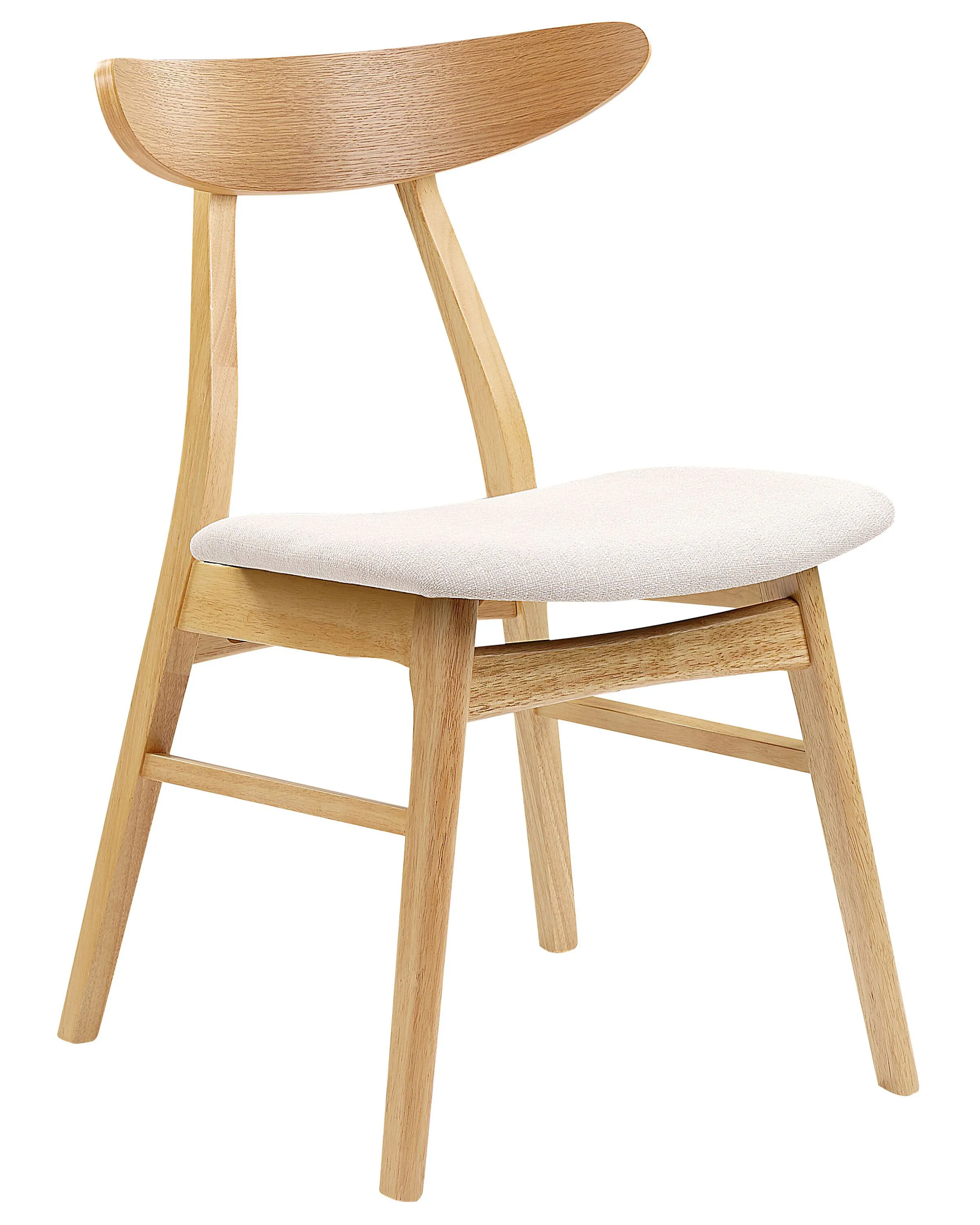 Set van 2 eetkamerstoelen LYNN Hout Lichtbruin/beige