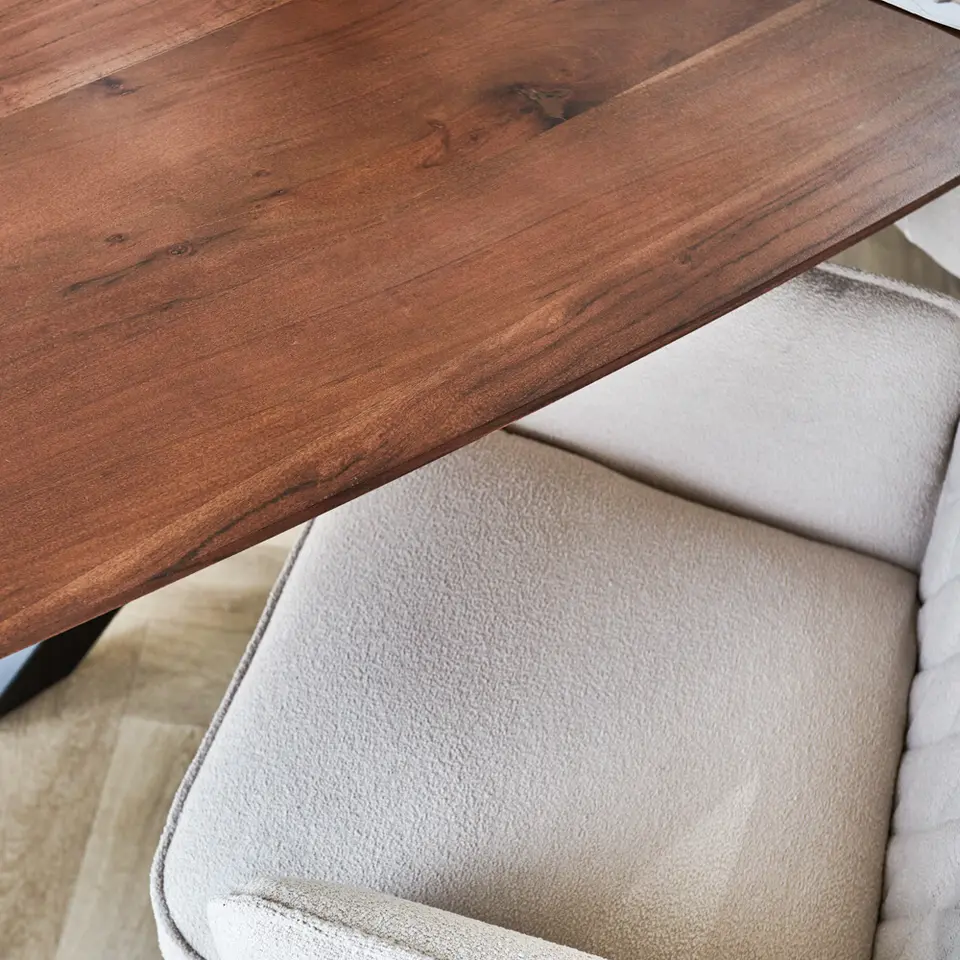 Eettafel deens ovaal Paris walnoot finish 200x100 cm - Hout - Bruin