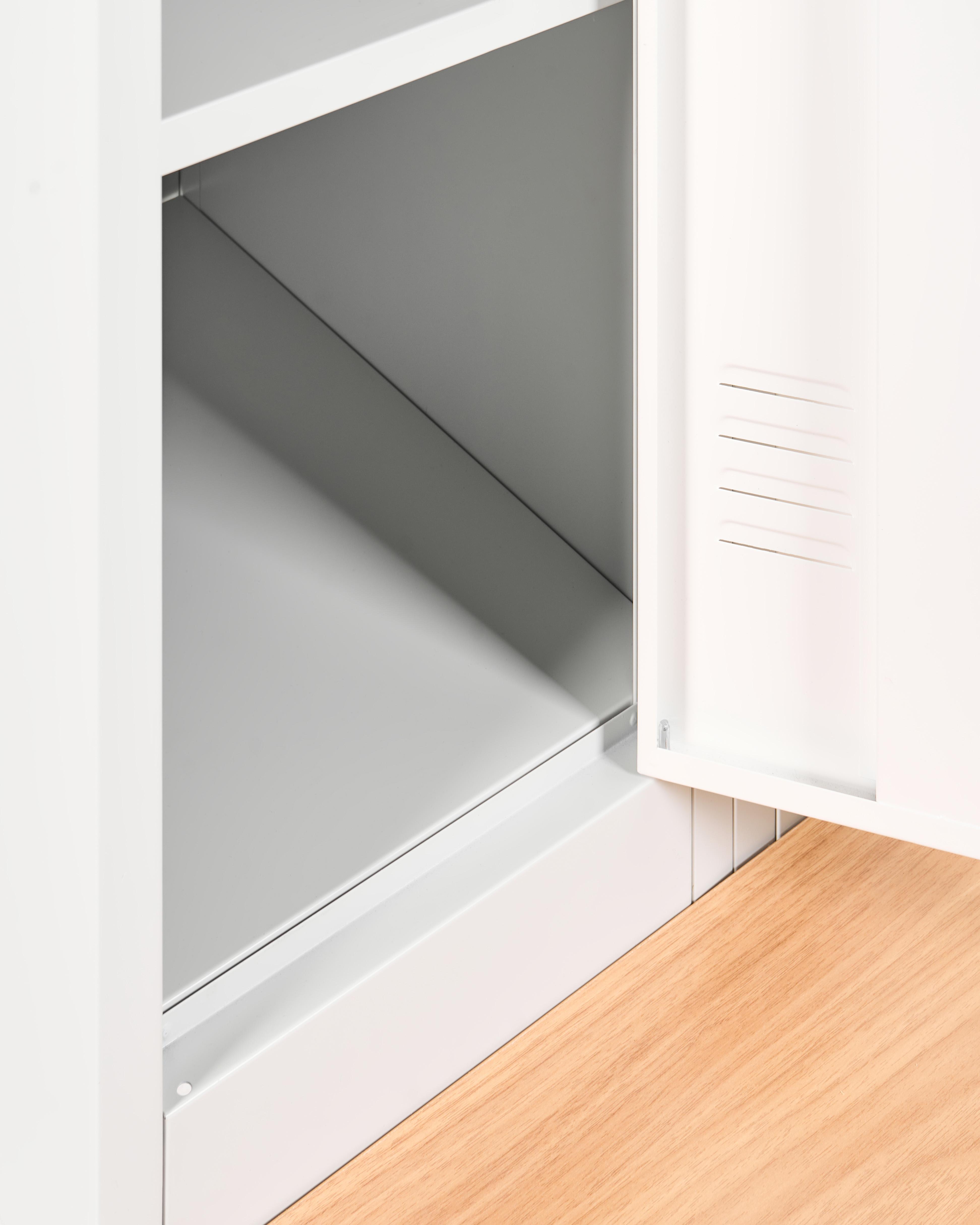 Locker met 4 deuren en bankje ATHLETE Metaal Grijs/wit