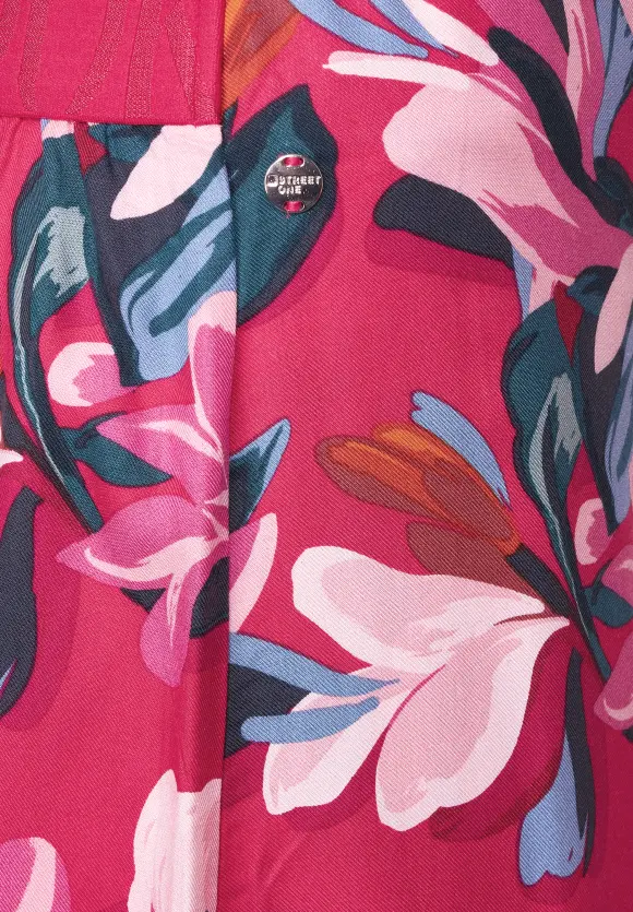 Midi Wickelrock mit Print - berry rose