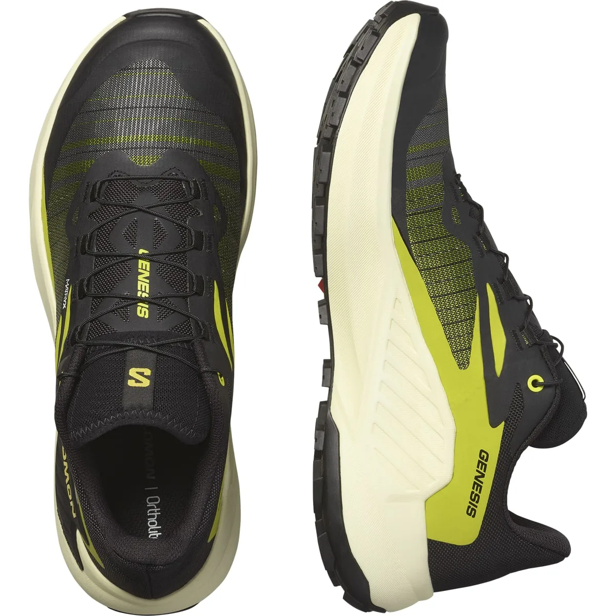 Salomon Men's Genesis Black / Sulphur Spring / Transparent Yellow