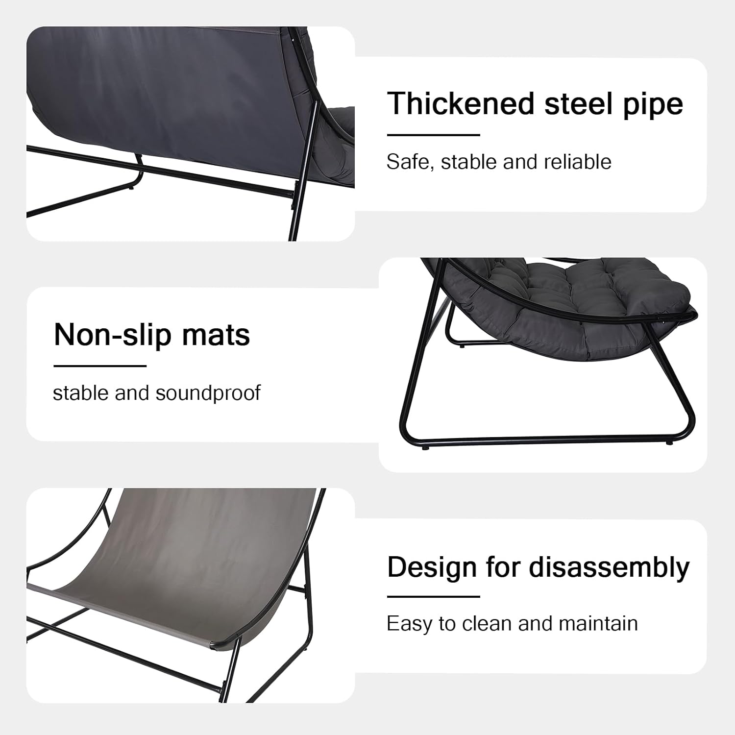 Doppelliege Outdoor 2 Personen, Sonnenliege 2 Personen, Gartenliege Extra Hoch mit 7 Cm Dicker Auflage, Liegestuhl Garten Extra Breit, Relaxliege Outdoor, Sonnenliegen, Kippliege für Terrasse