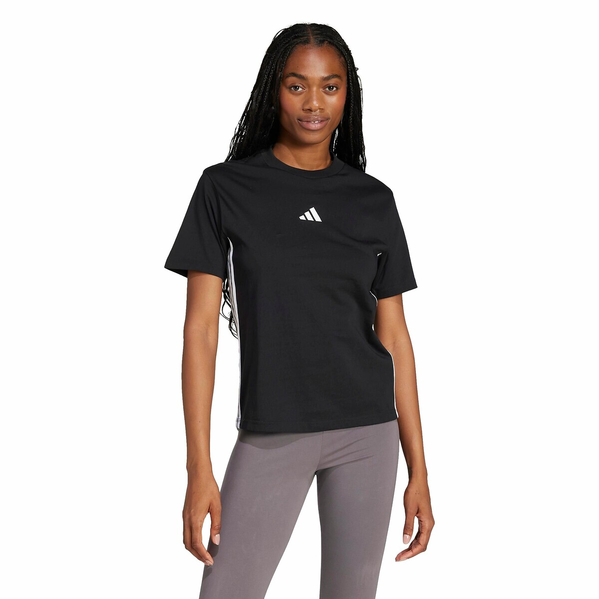ADIDAS ROUPAS ESPORTIVAS<br>Camiseta Essencial 3 Listras