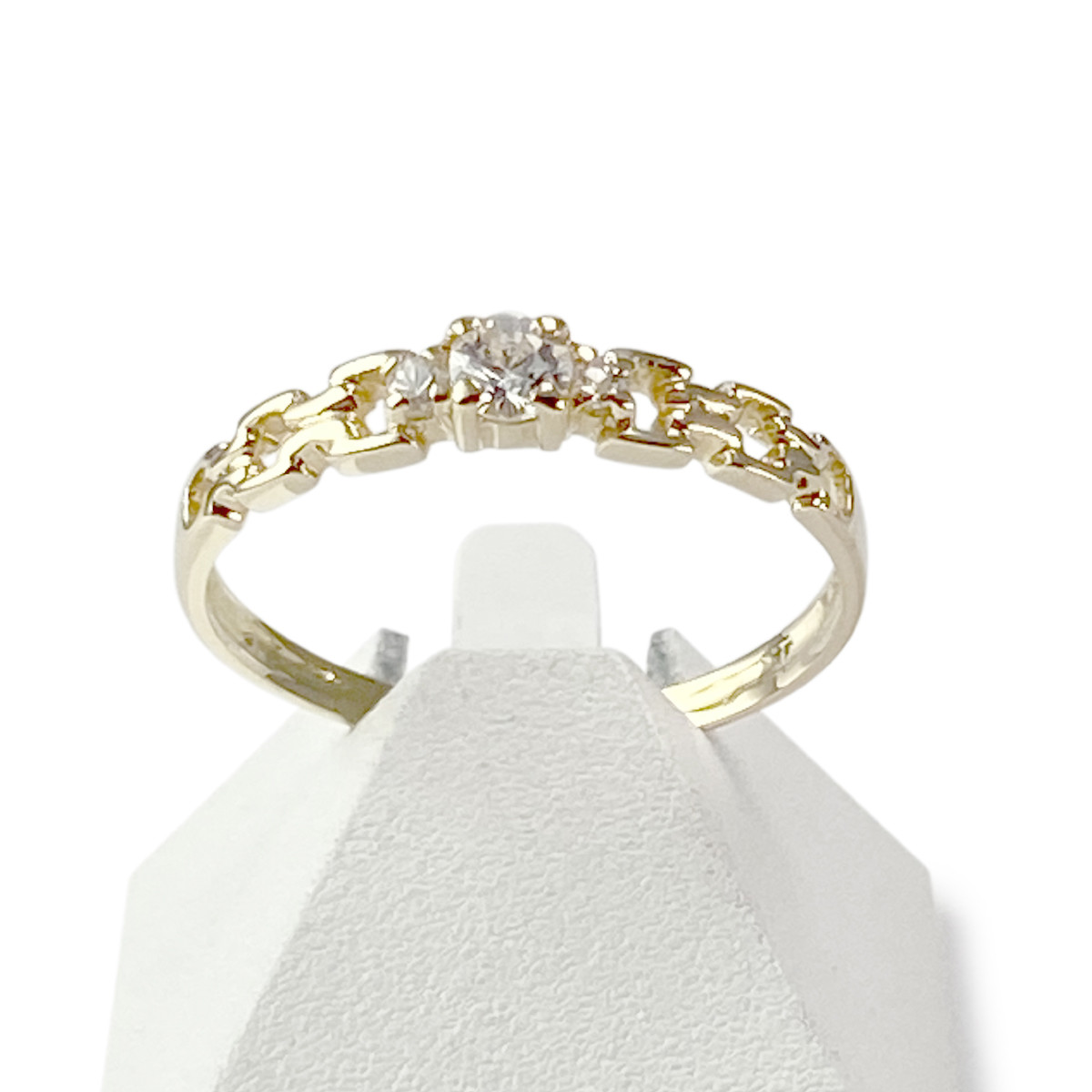 Bague d'occasion or 750 jaune zirconias