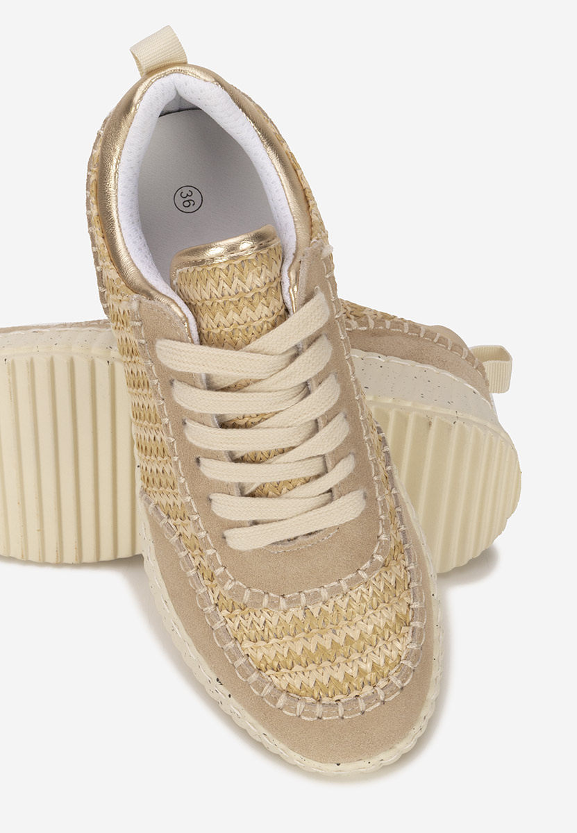 Baskets pour femme en cuir beige Aidania V2