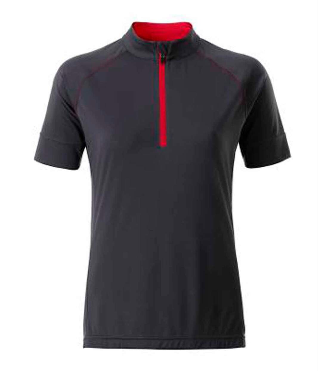 maillot cycliste demi zip - FEMME - JN513 - gris titane