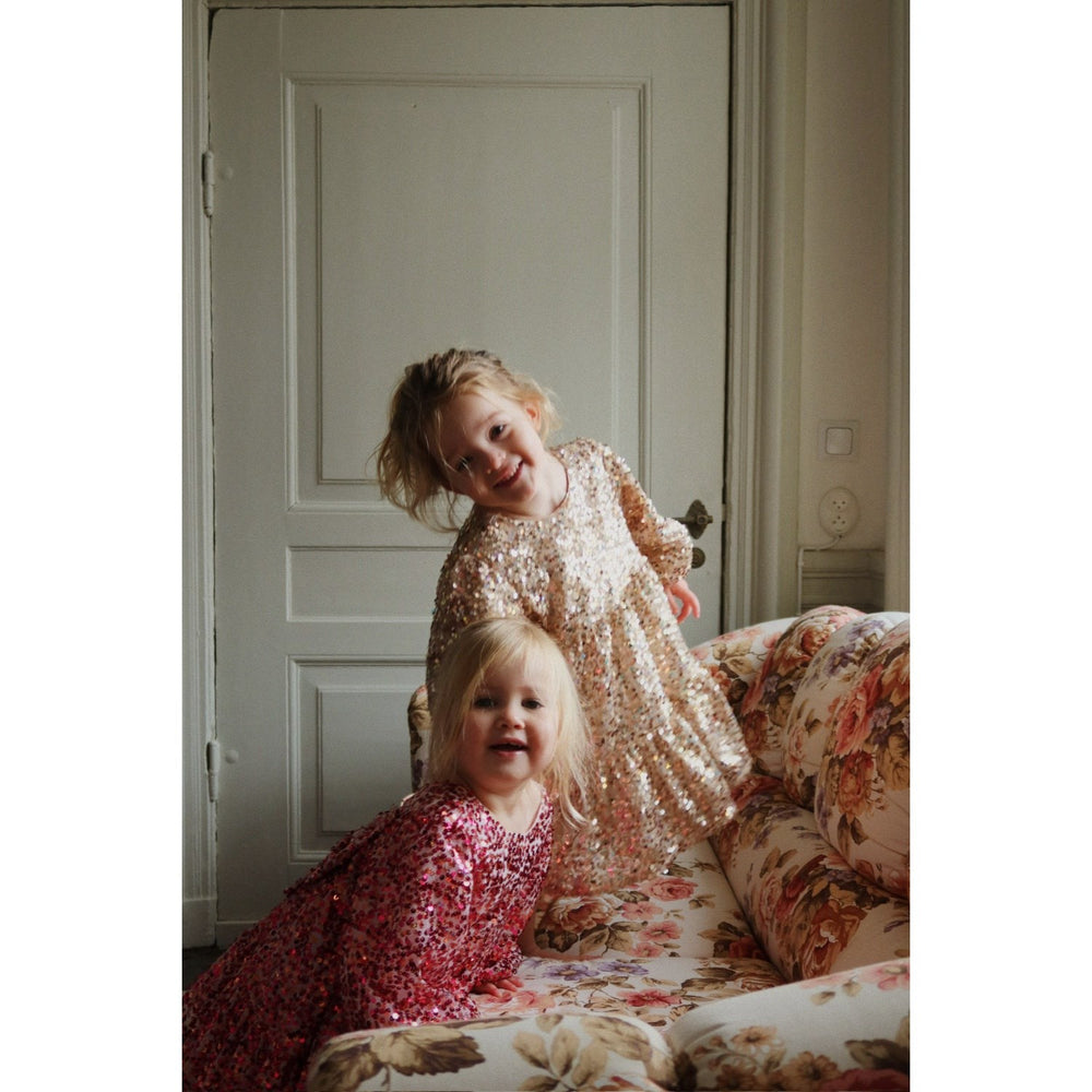 Køb Konges Sløjd Gold Glitter Lila Sequins Sløjfe Kjole