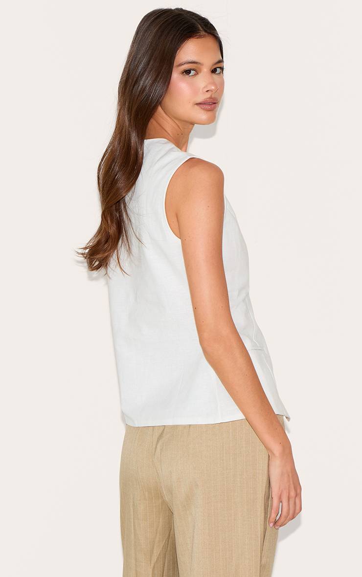 Blanc Gilet En Coton