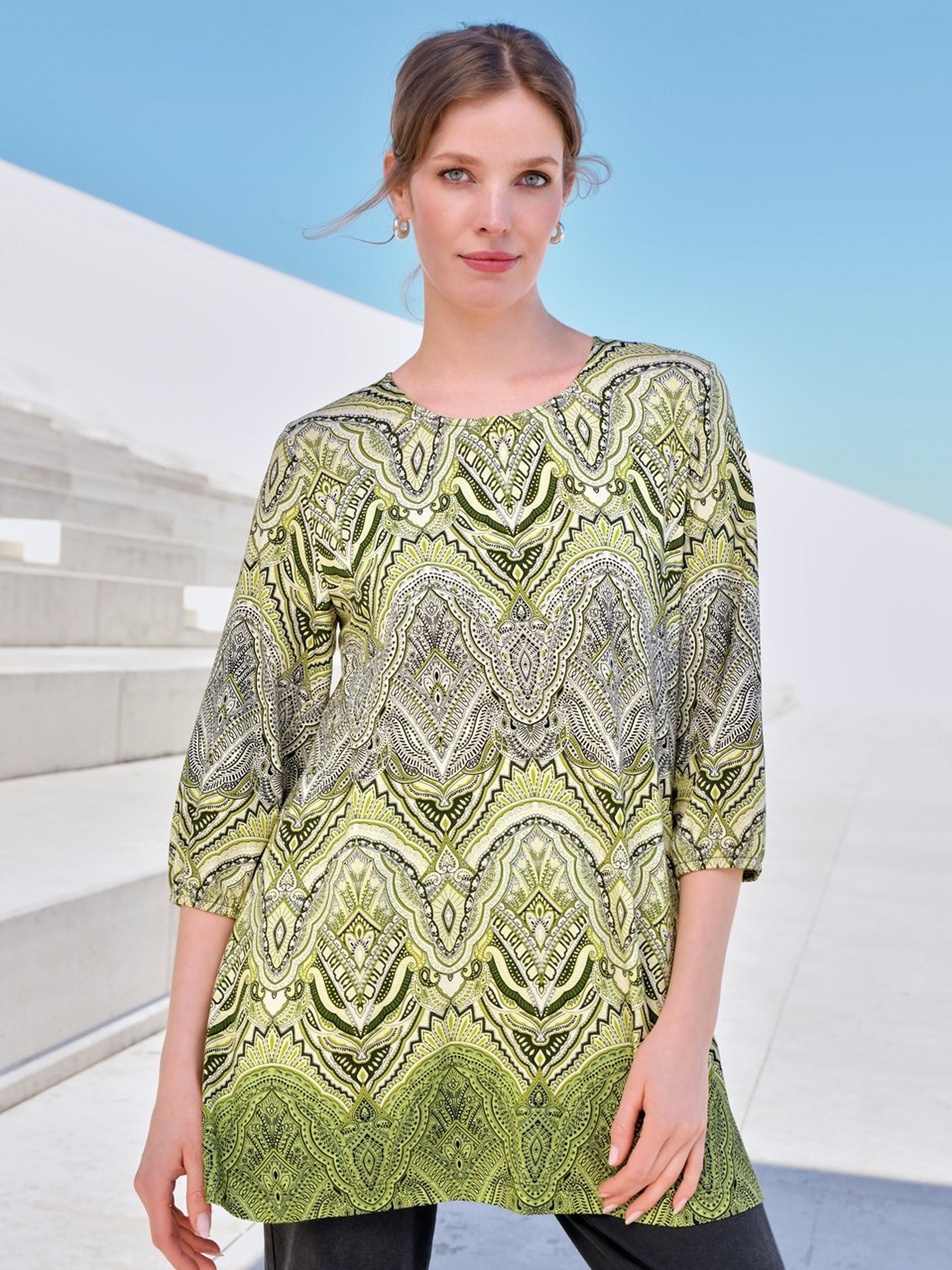 Rundhals-Shirt mit 3/4-Arm