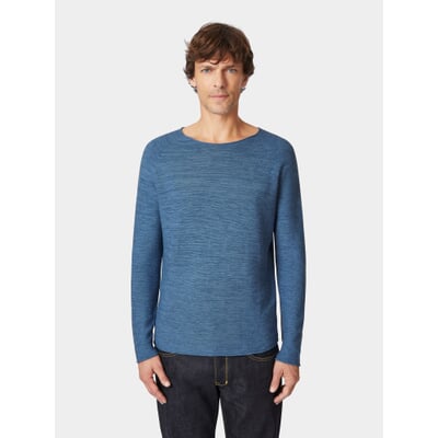 Herren-Strickpullover, Blaumelange