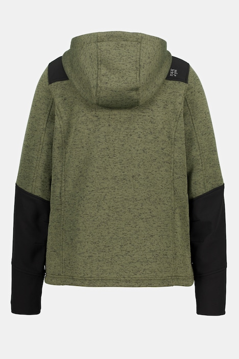 Fleecejacke, Reflektordruck, Kapuze, Daumenloch