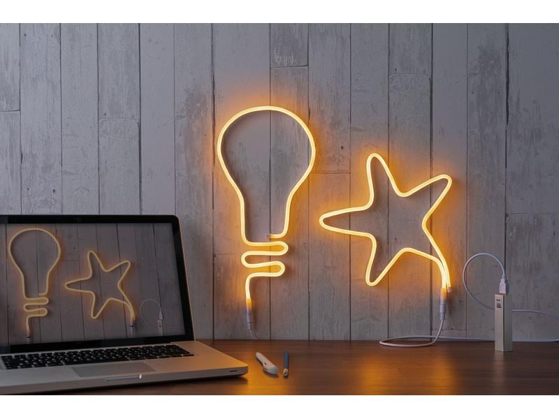 Paulmann LED-Stripe Neon Colorflex Orange, 1 m Biegbarer Lichtstreifen mit USB-Anschluss