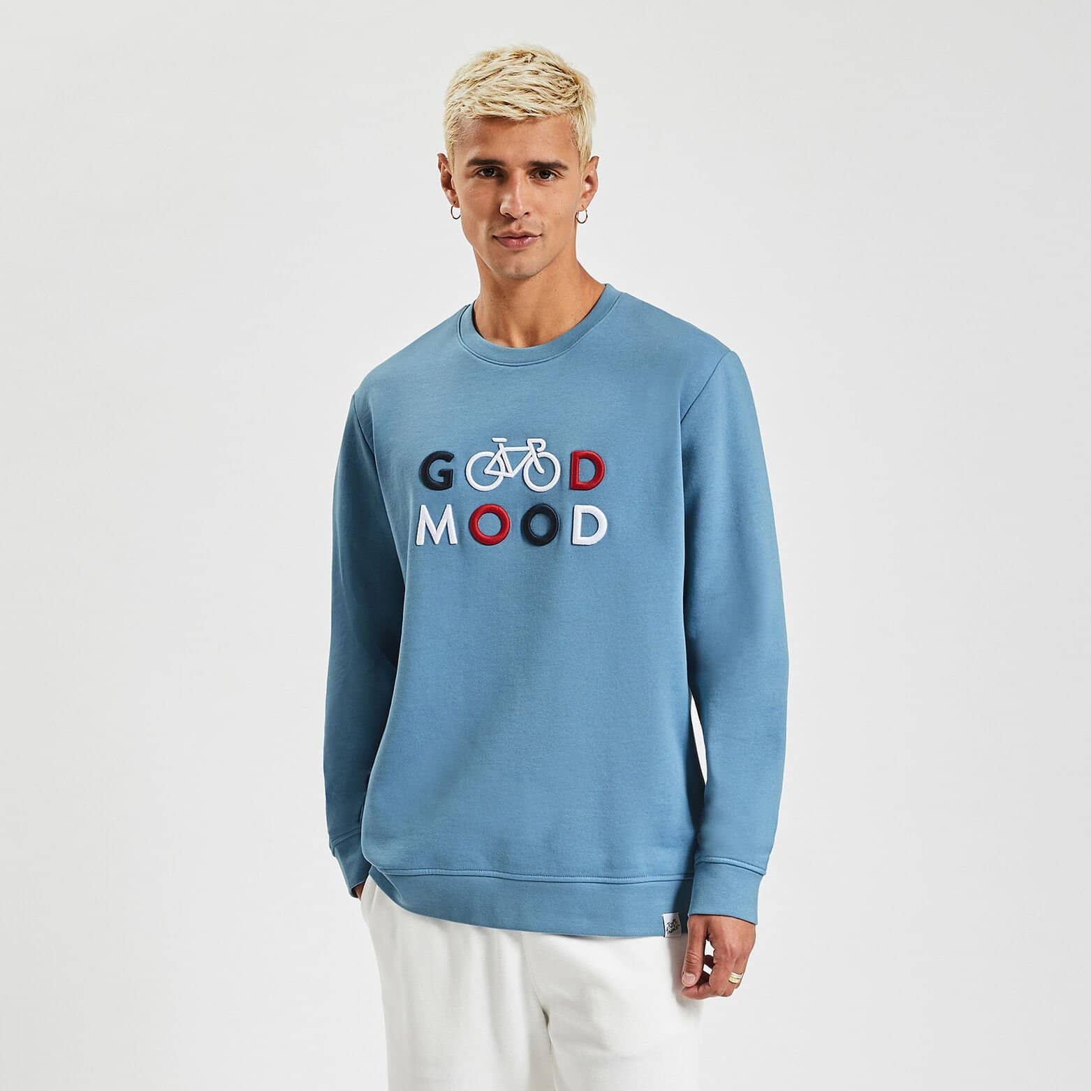 Sweat col rond licence Tour de France Bleu