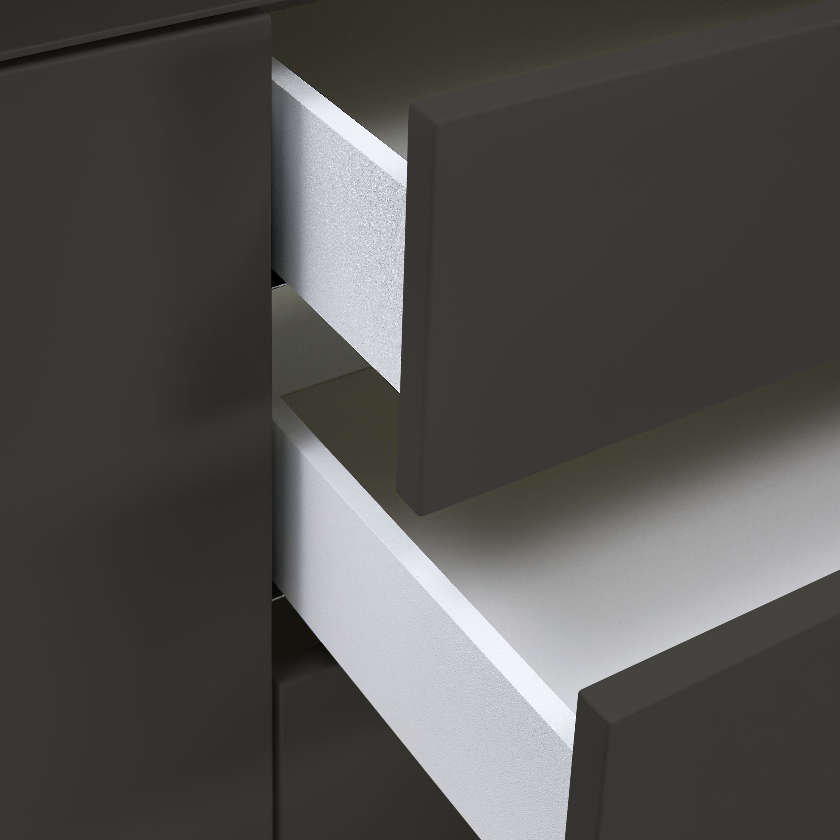 LUX Lowboard - Anthrazit / B: 180.0 cm x T: 46.0 cm x H: 68.0 cm