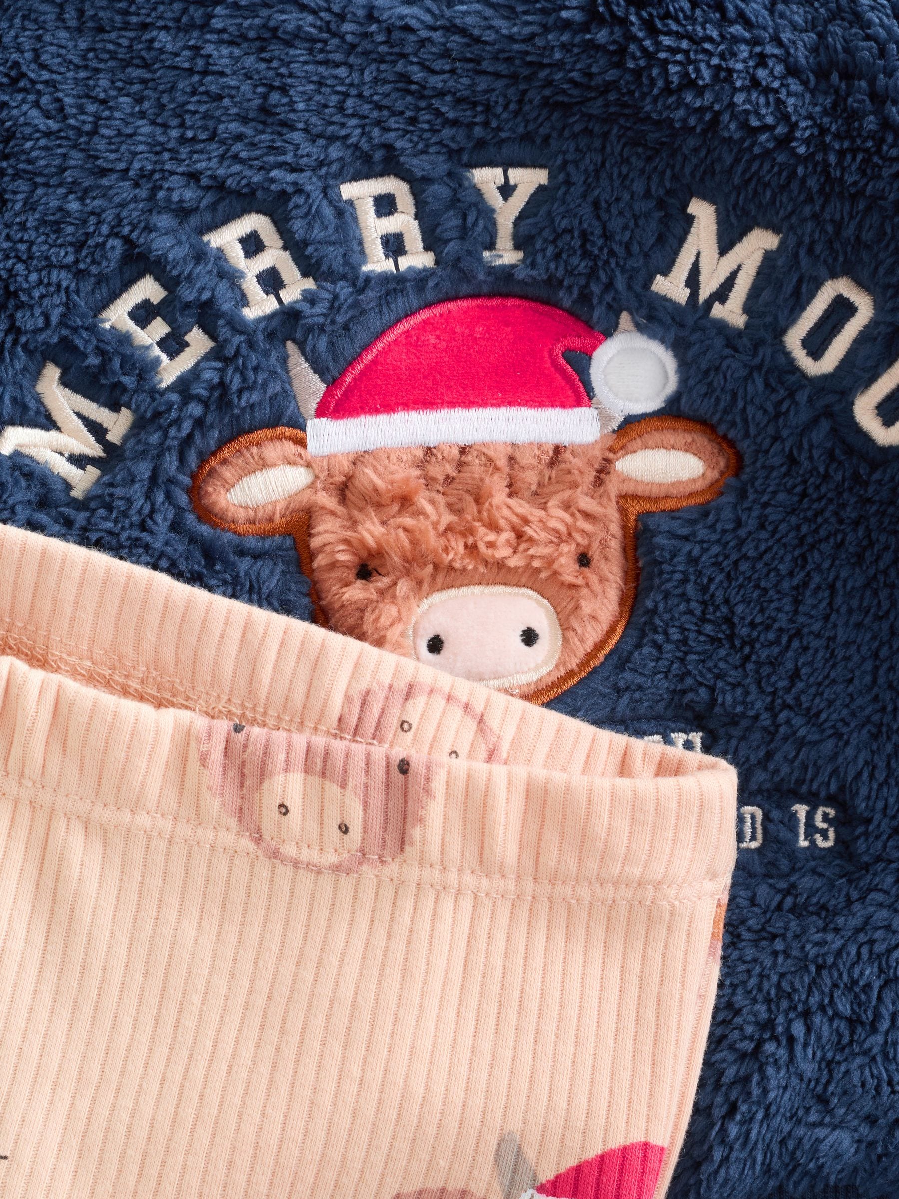 Navy Kerstmis Hamish - Babyset van fleece top en legging (0mnd-3jr)