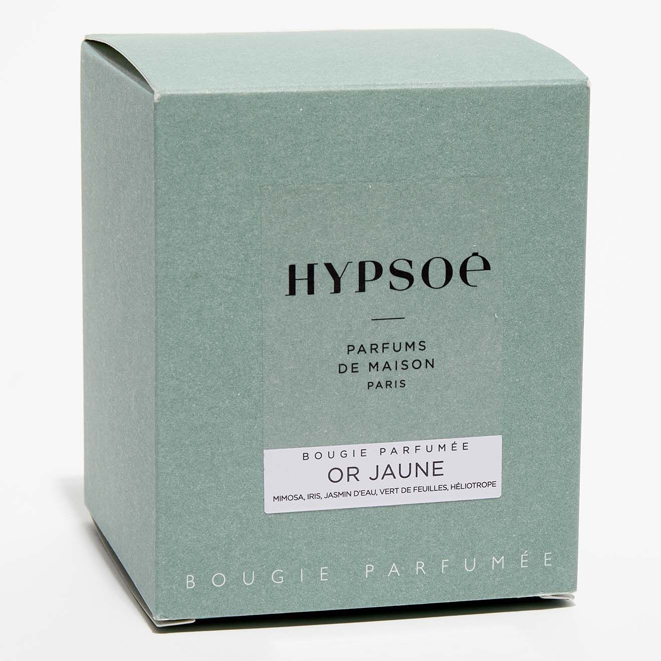 Hypsoé Bougie parfumée verre coloré laqué Or Jaune - 1 mèche 50h