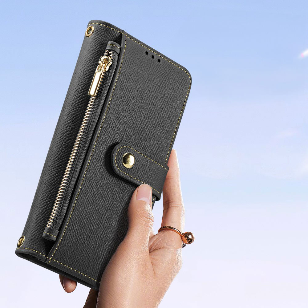Samsung Galaxy S25 Ultra Leder Tasche mit Kartenfächer   Münzfach   Magnetische Schutzhülle - Grau