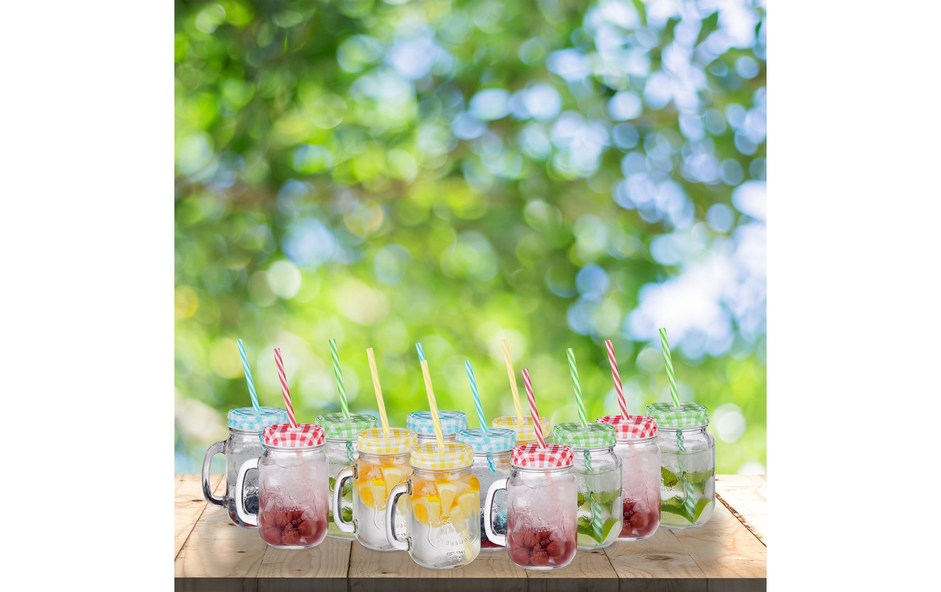 Trinkglas Summer 500 ml, 12 Stück, MehrfarbigLimonadengläser Set