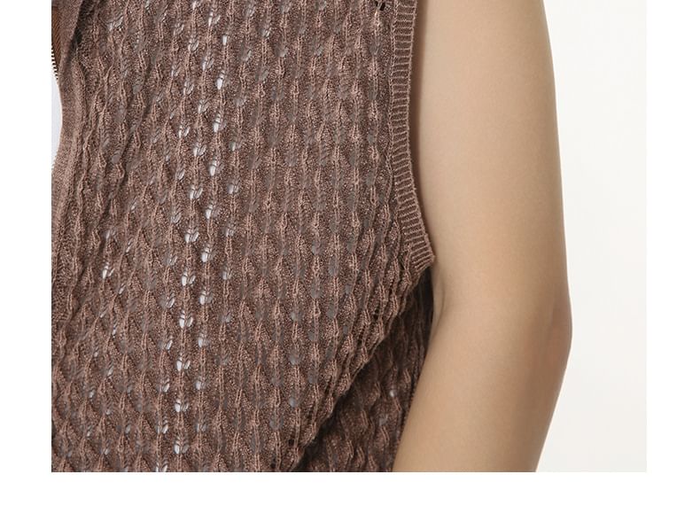 FAERIS - V-hals geperforeerd vest met rits