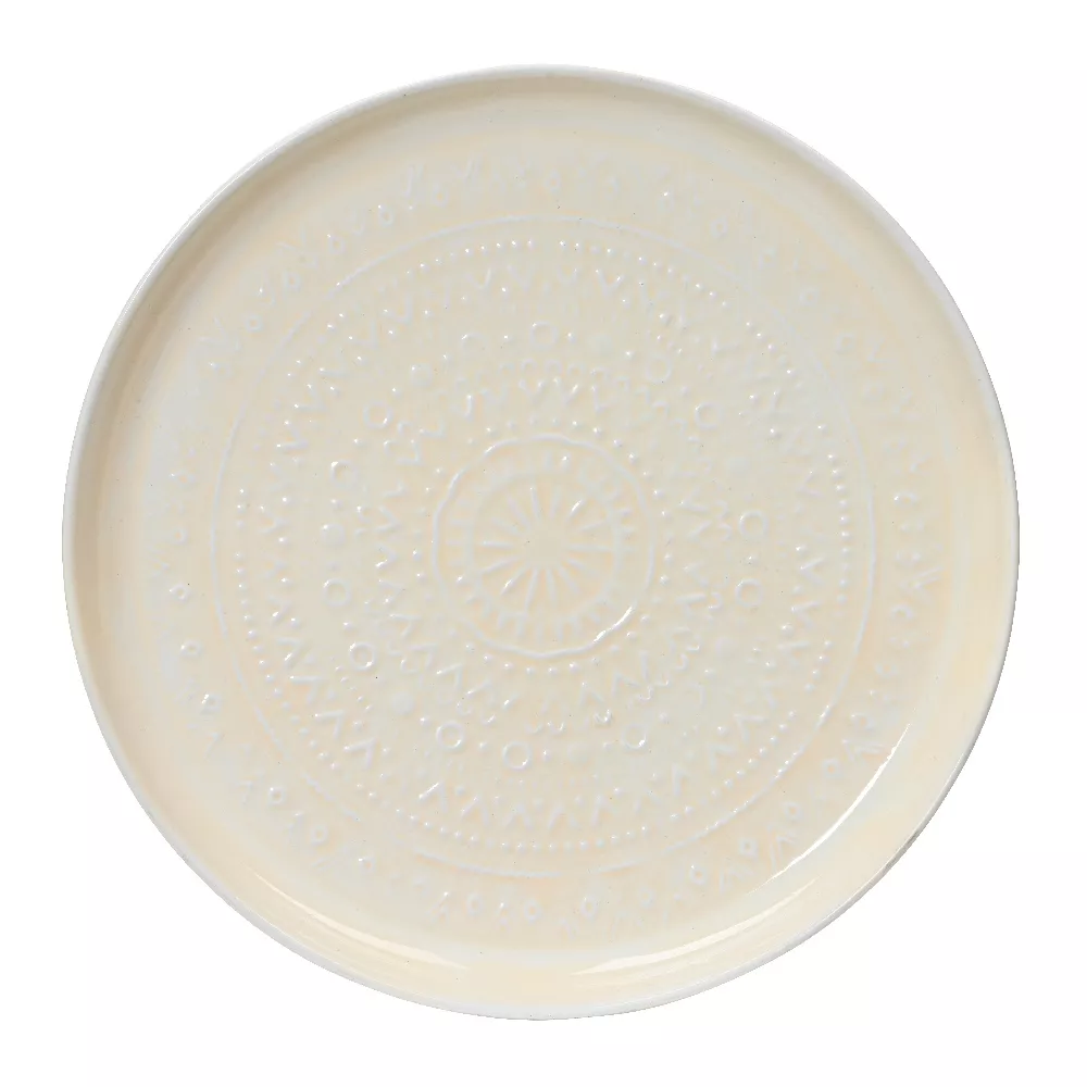 Table d'appoint ronde (H43 cm) Plateau émaillé Crème
