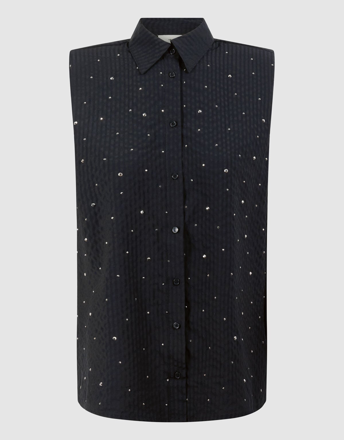 Strass Stripe Blouse Zwart