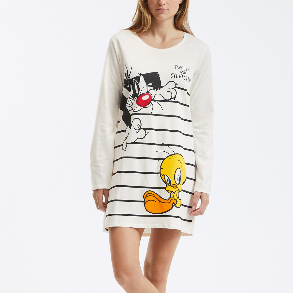 Piu-Piu!<br>Camisola de algodão grande Piu-Piu e Frajola
