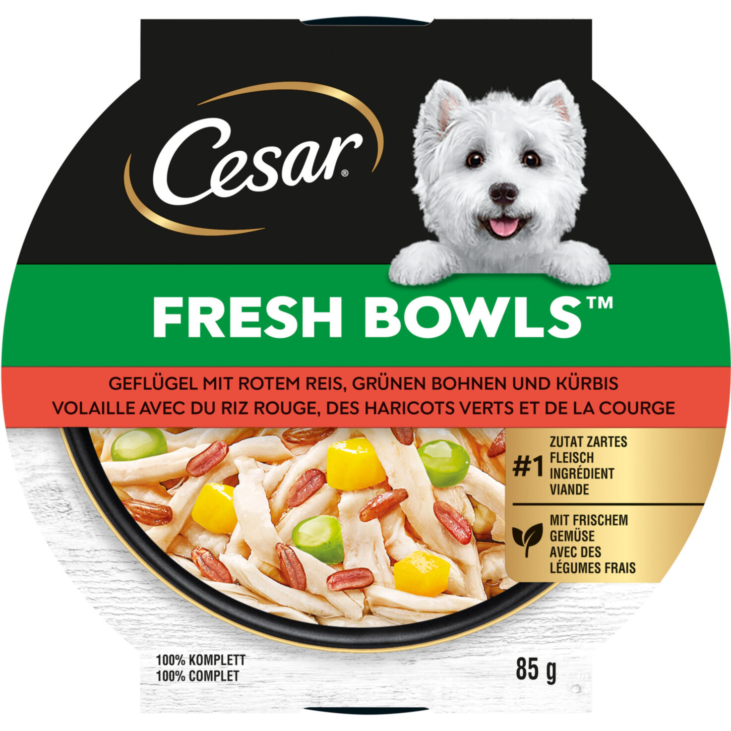 Cesar Hundefutter Fresh Bowls Geflügel
