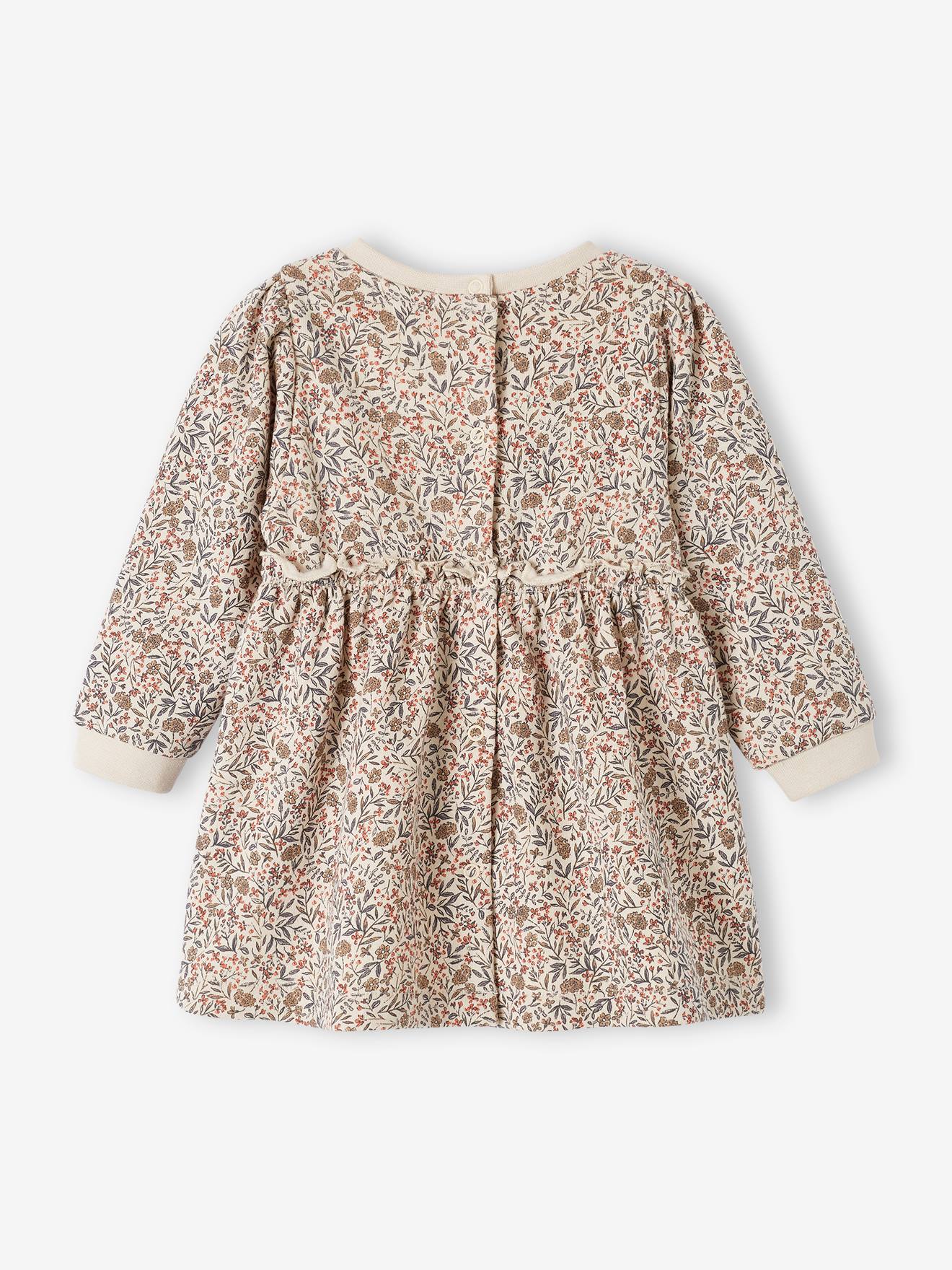 Vestido de pelúcia bege dourado para bebê