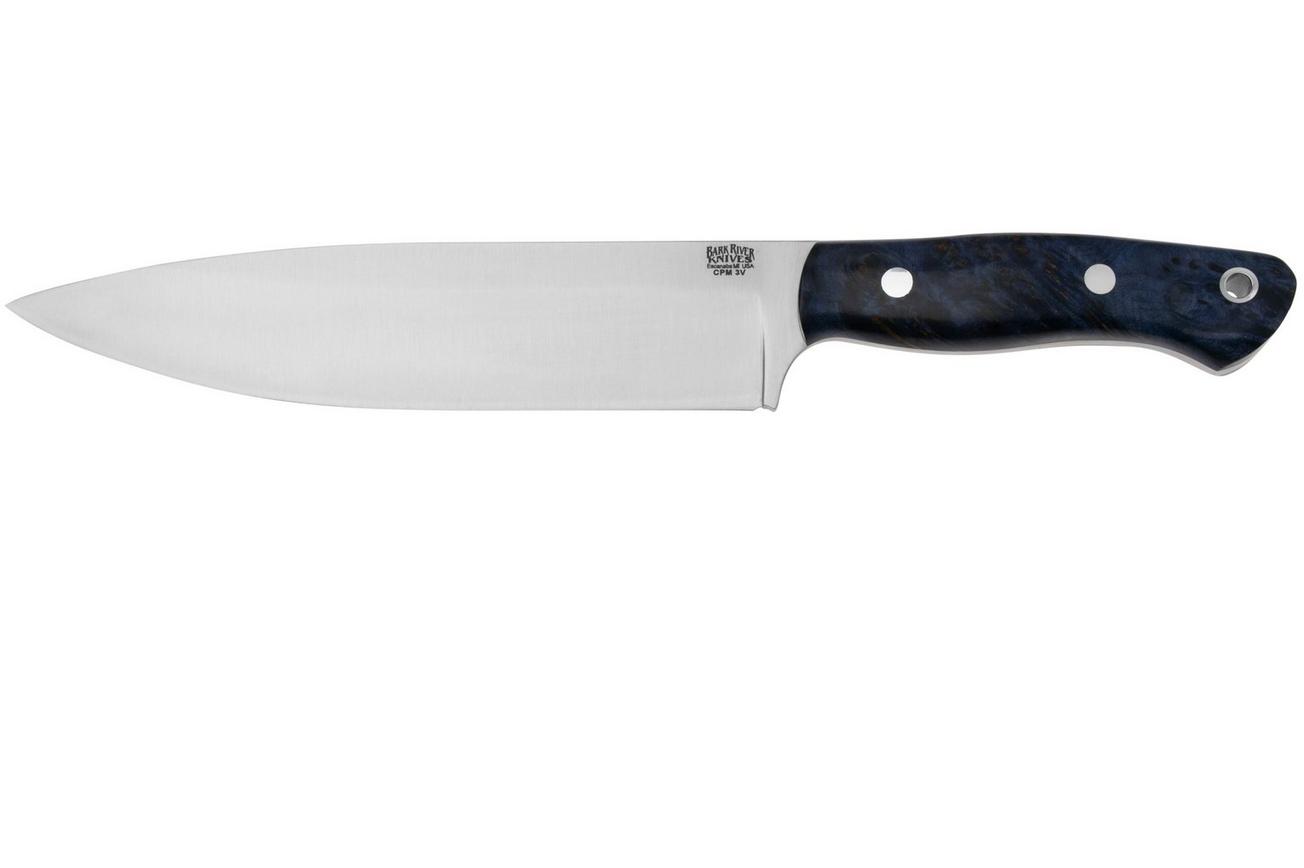 Bark River Aurora 3, 06-321BGB CPM 3V, Blue and Gold Burl, vaststaand mes