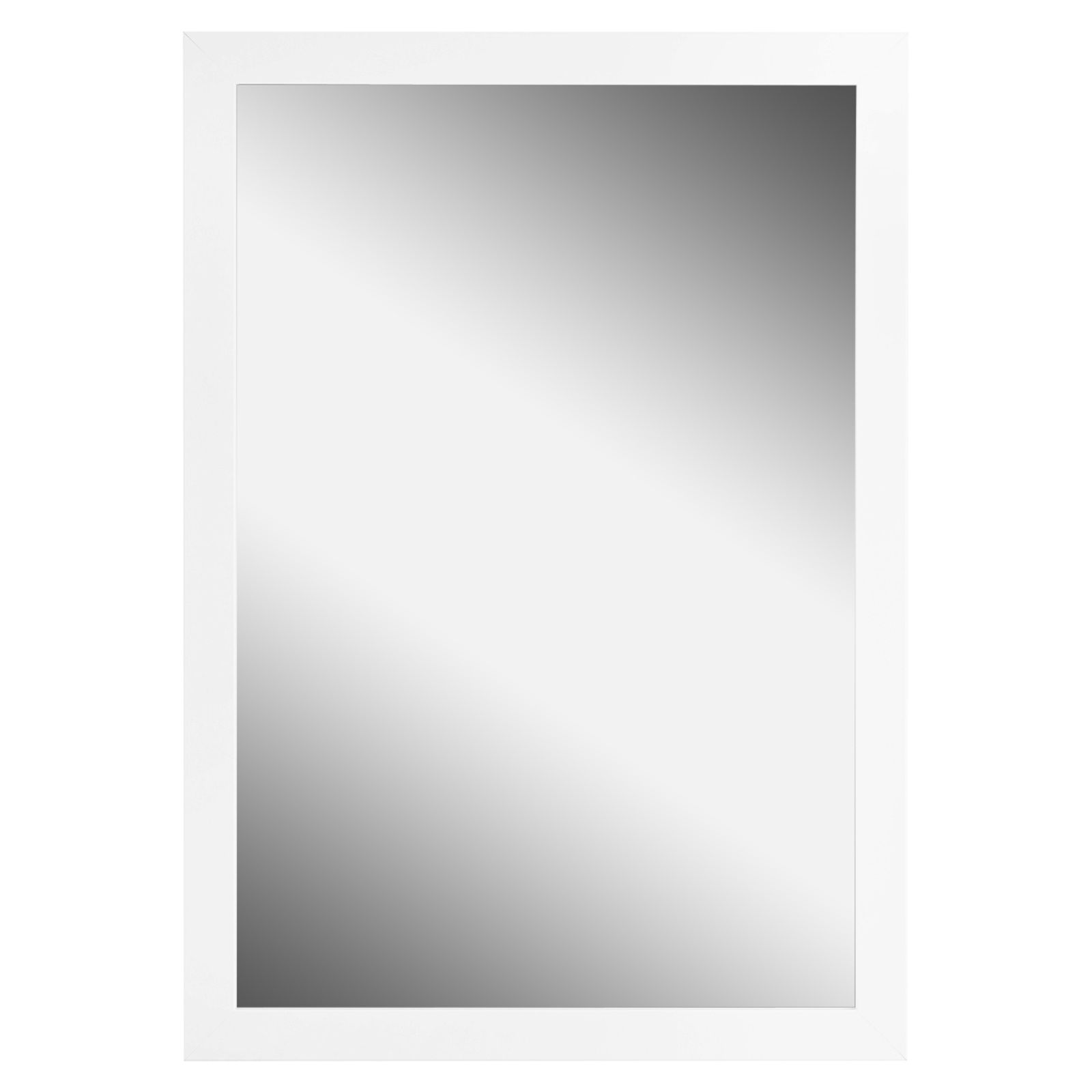 Rahmenspiegel - weiß - Aufhängung - 48x68 cm