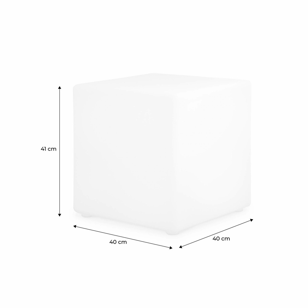 Cube led 40cm - cube décoratif lumineux. 16 couleurs. 40cm. Rechargeable. Télécommande