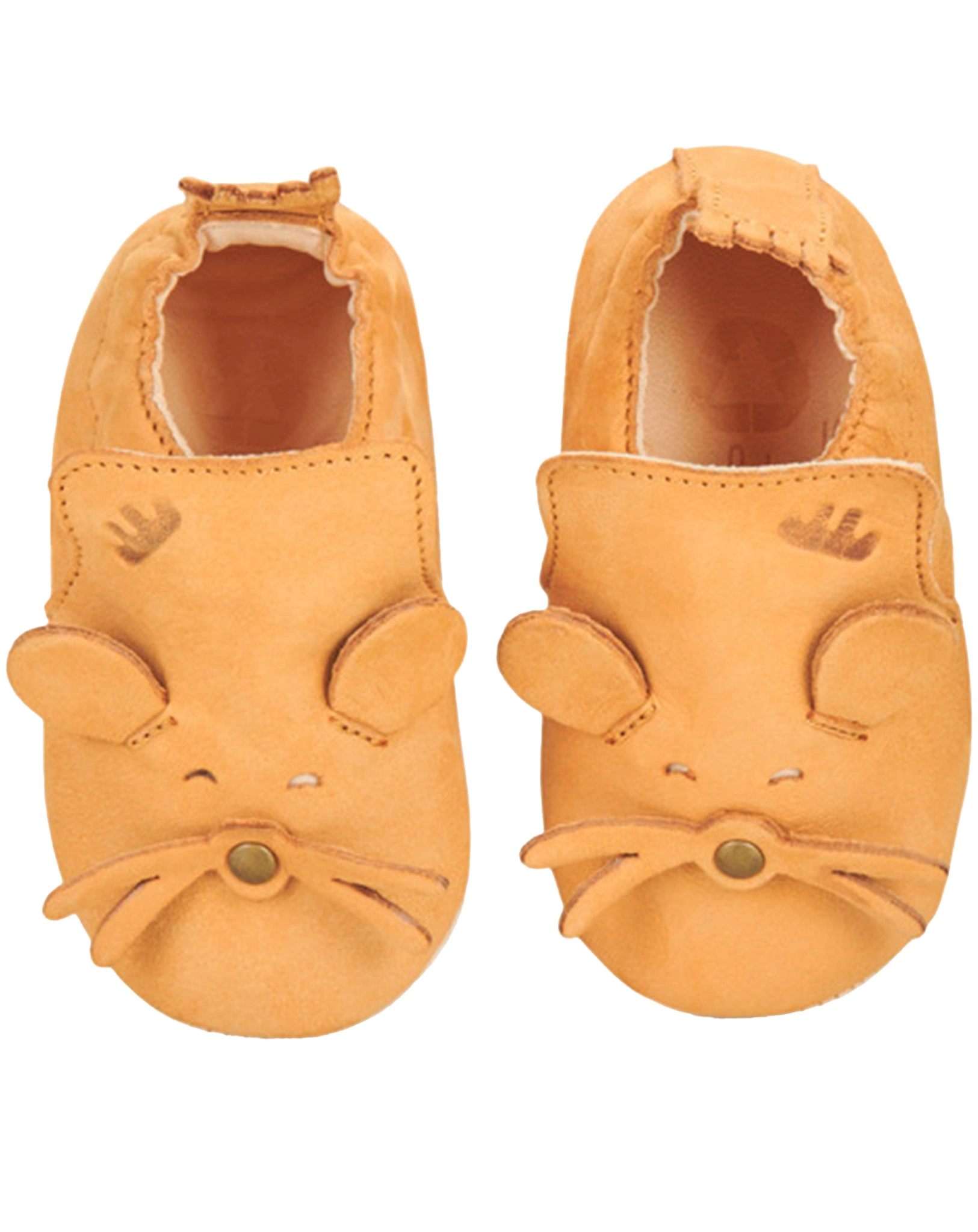 Krabbelschuhe MY BLUBLU MOUSE WILD in camel