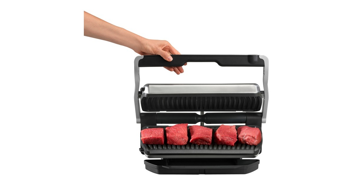 TefalOptiGrill+ XL GC724D contactgrill  (Geborsteld rvs/zwart)