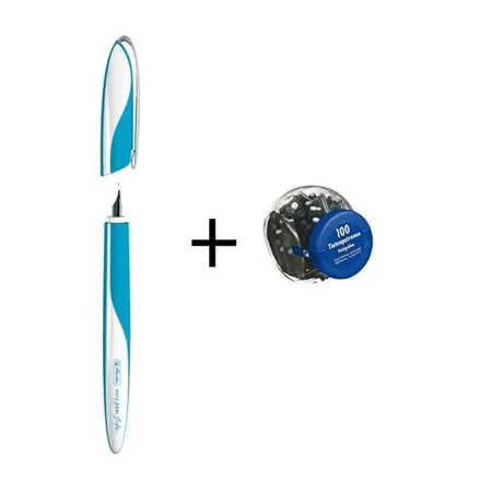 Herlitz Füllhalter my.pen Ocean Blue + 100 Füllerpatronen