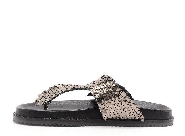 Studio mode mules et sabots plats femme mirror 75 gris
