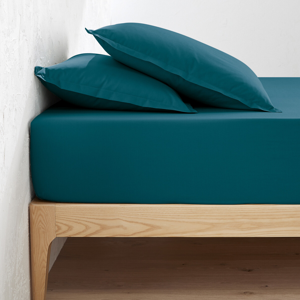 LA REDOUTE INTERIEURS<br>Lençol justo de algodão percal, bainha 30 cm Cenário