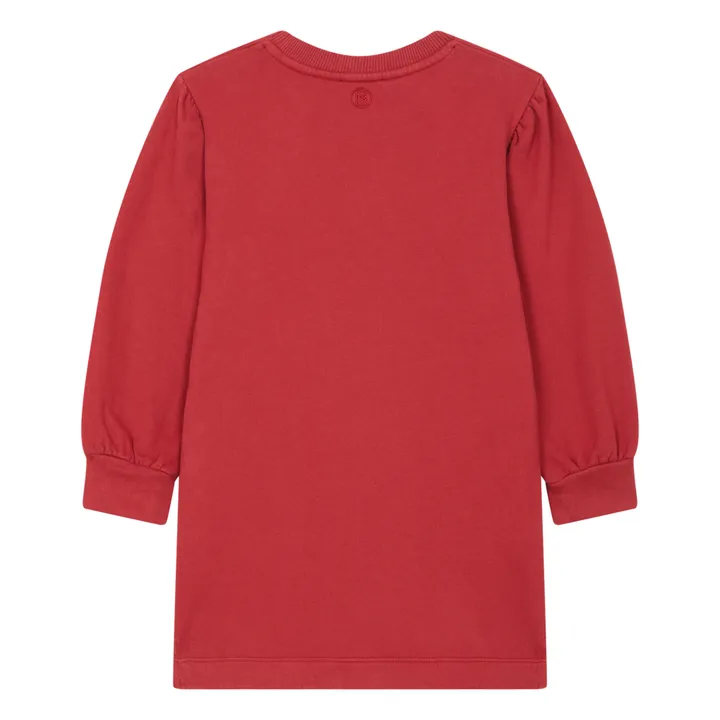 SMALLABLE BASICS Robe Pull Fille Manches Bouffantes  | Rouge cerise