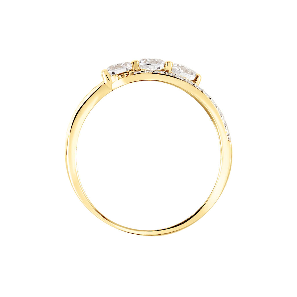 Bague Comete Or Jaune Oxyde De Zirconium