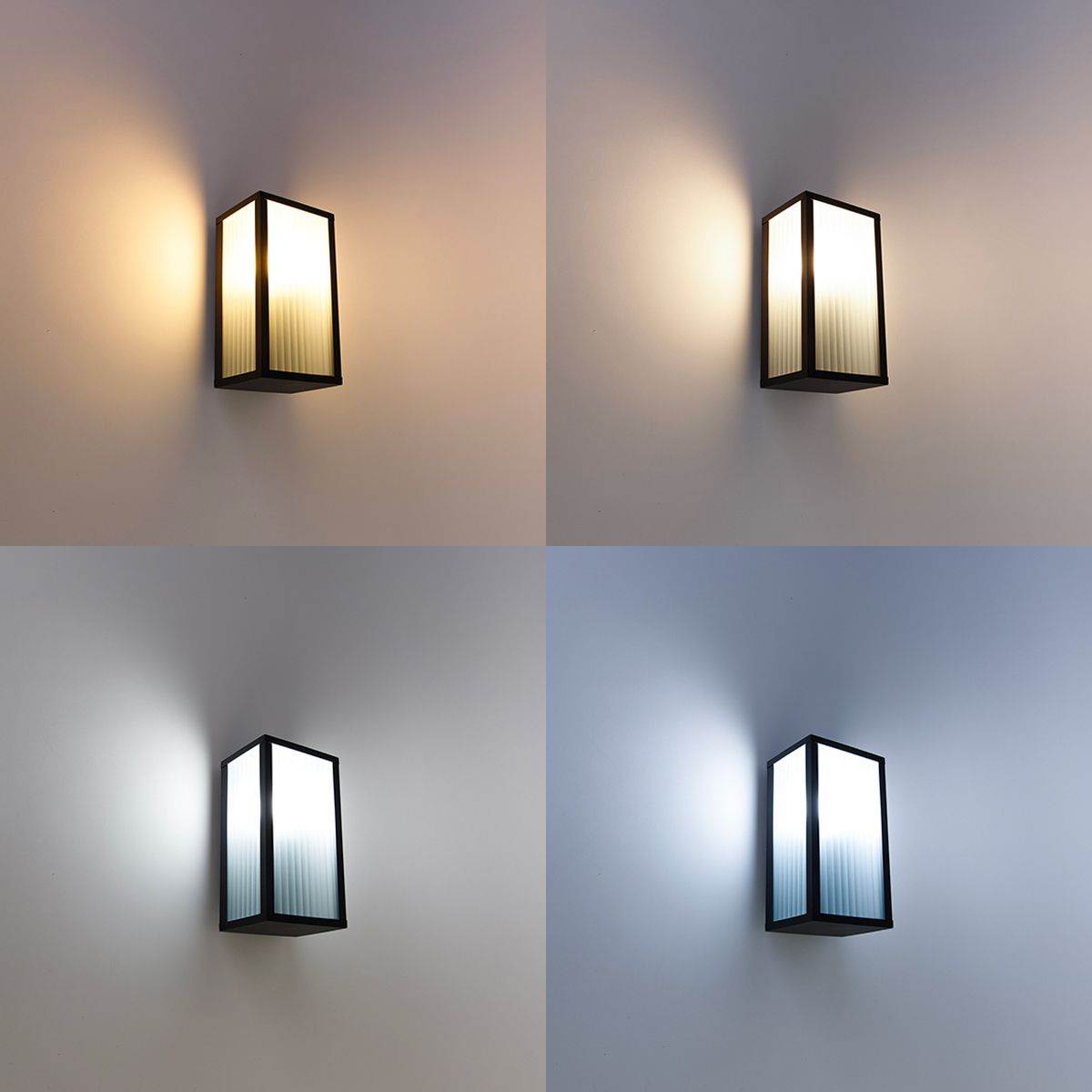 Smart buiten wandlamp zwart met ribbel glas incl. Wifi A60 - Charlois