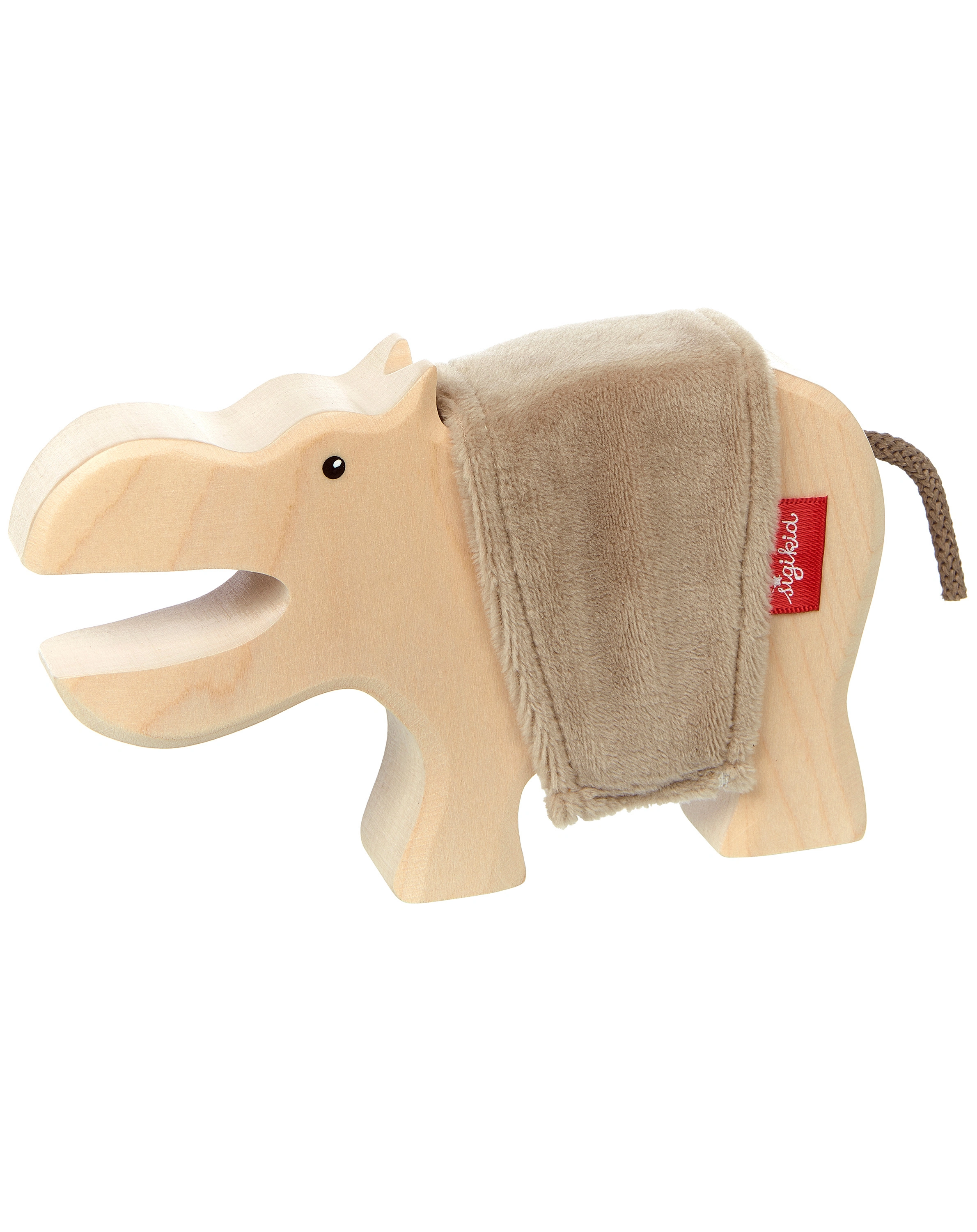 Holz-Spielfigur CUDLY WUDLY - NILPFERD in natur/taupe