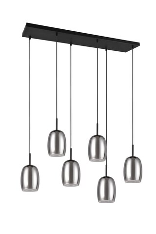 TRIO Retrofit Balkenpendel TRS BARRET 89 cm schwarz /rauchfarbig