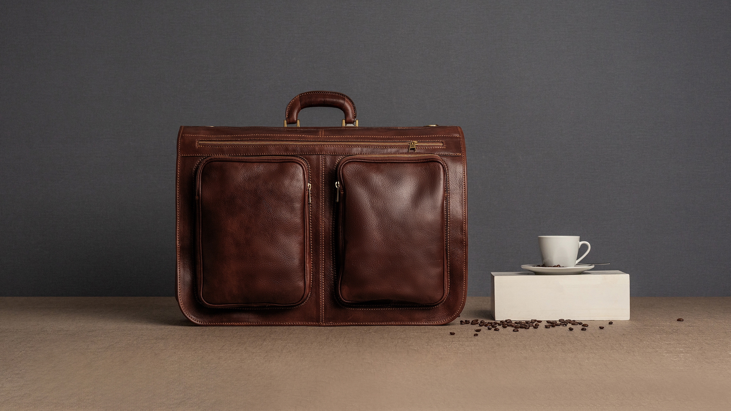 Piké Reisetasche echt Leder, Made in Italy