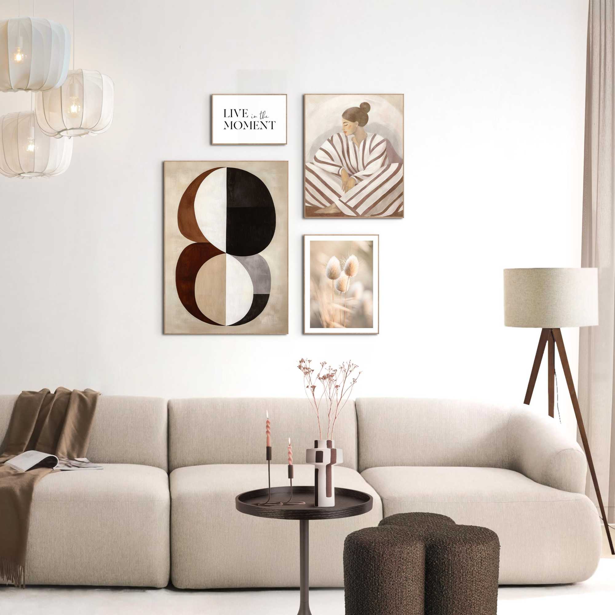 Reinders - In het moment - Wanddecoratieset in verschillende formaten 50x70 cm - Bruin