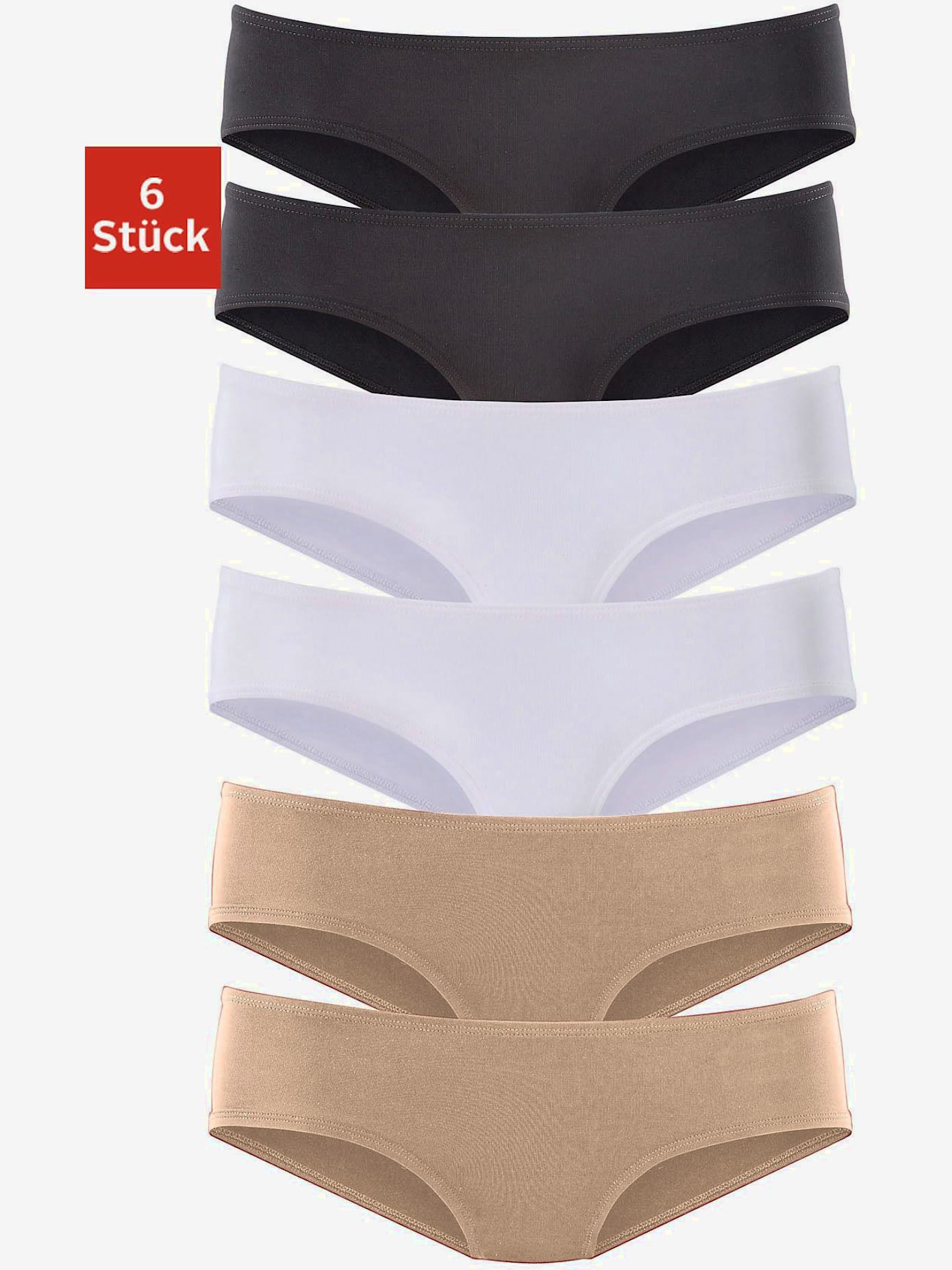 Lot de 6 panties hipster vivance