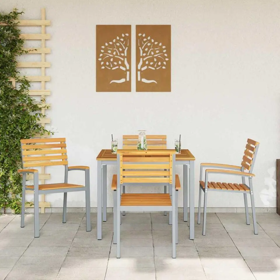 vidaXL - Tuinstoel - Bruin - Massief acaciahout - 56 x 57 x 87cm