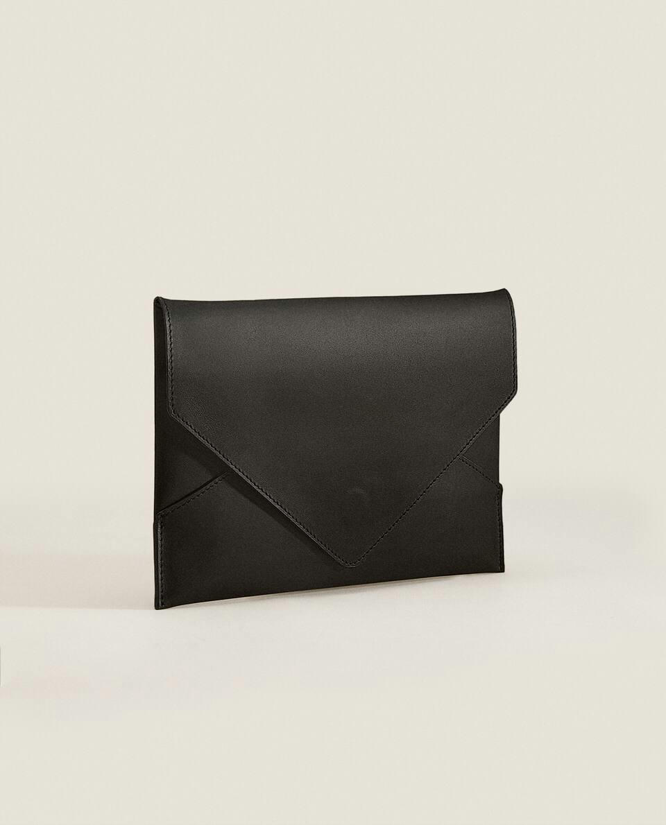 Clutch porta-documentos em couro