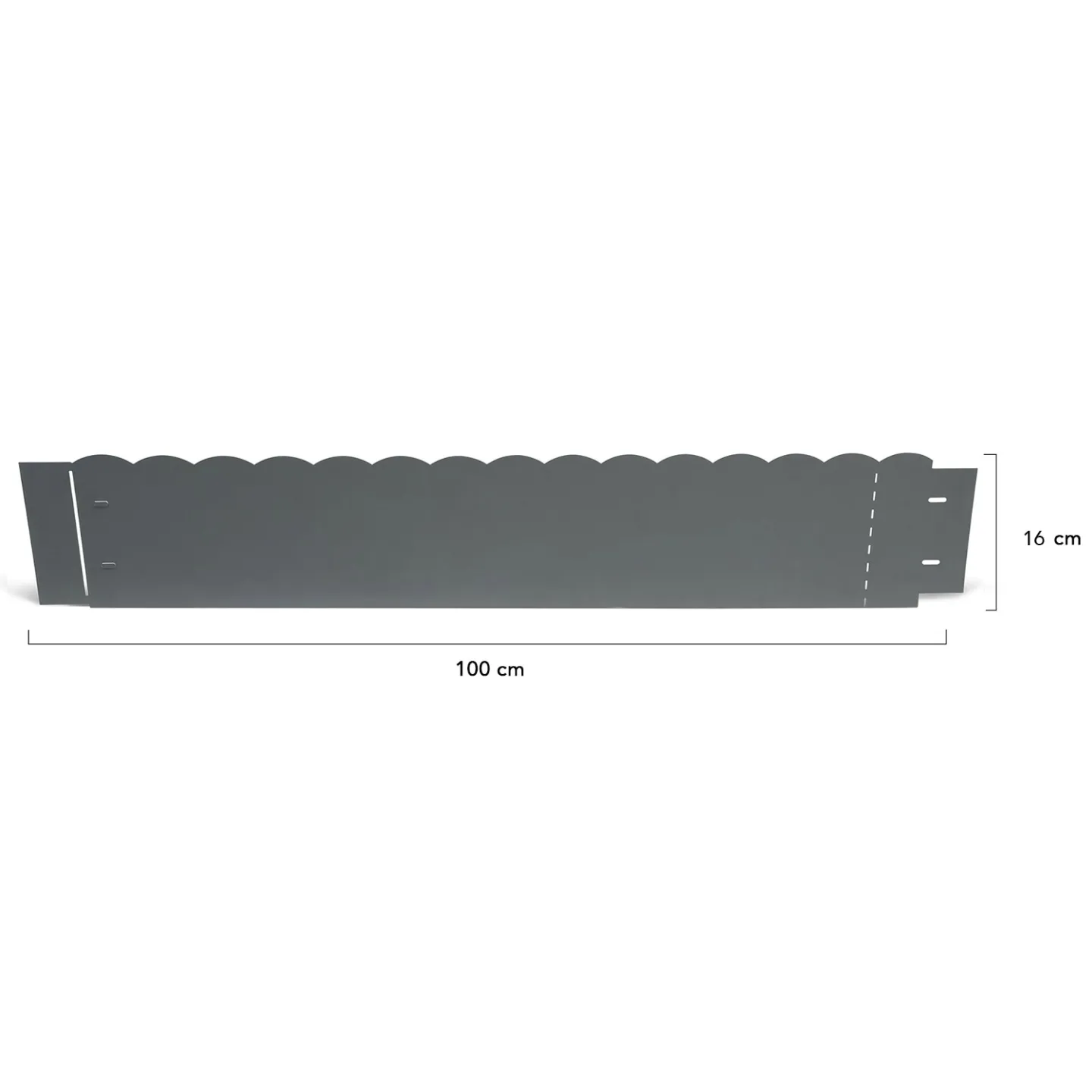 Bordurette de jardin x5 acier gris anthracite vague flexible L. 5 x H. 0.16 M